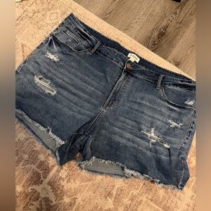 Maurices Distressed Blue Jean Shorts